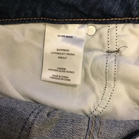 Silver Jeans 32 (12) Boyfriend Jeans Released Hem Frayed Mid Rise Stretch - Picture 8 of 11